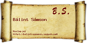 Bálint Sámson névjegykártya
